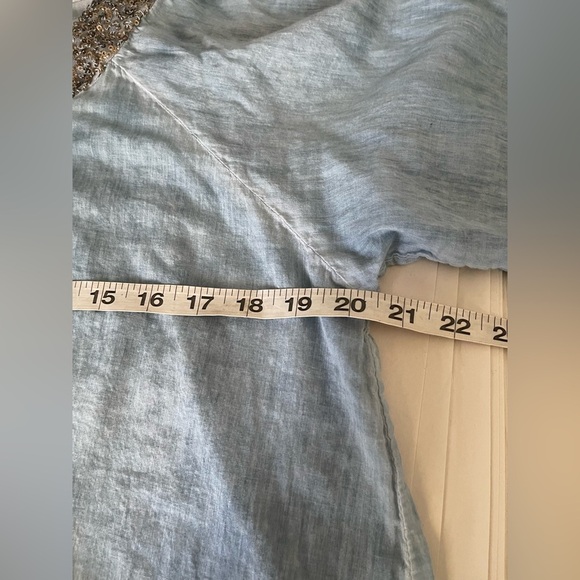 Soft Surroundings Embellished Blue Gray Women's Top Size L - Picture 7 of 7